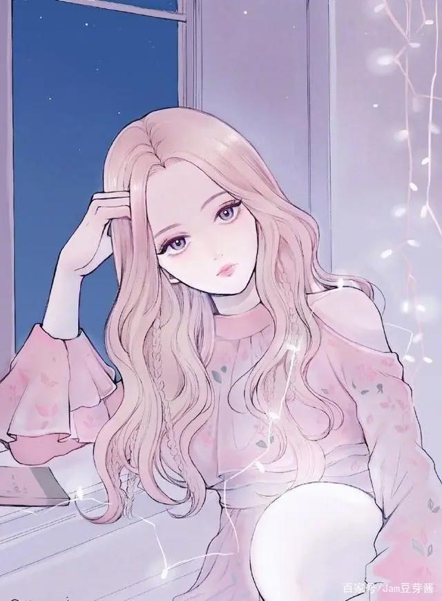 一组少女心十足的好看插画，很适合做卡通动漫头像哦！