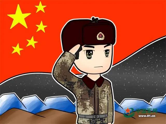 一组兵哥哥的漫画头像真情表白祖国