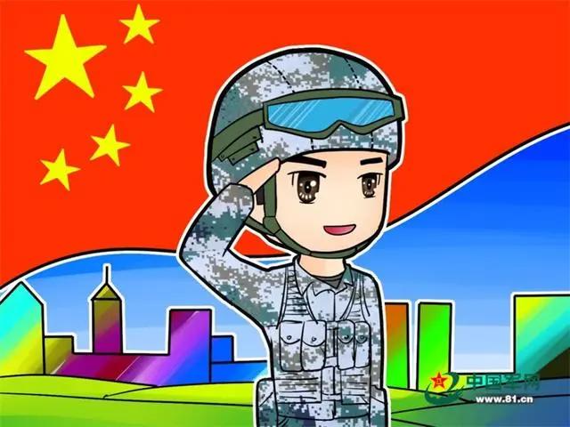 一组兵哥哥的漫画头像真情表白祖国