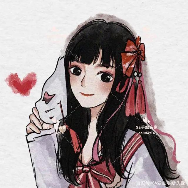 精美的手绘头像，动漫脸