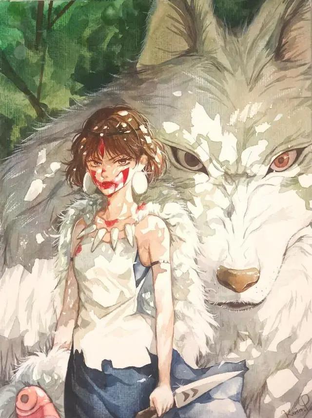 大神手绘宫崎骏动漫人物,超惊艳的水彩风格,画面清新治愈