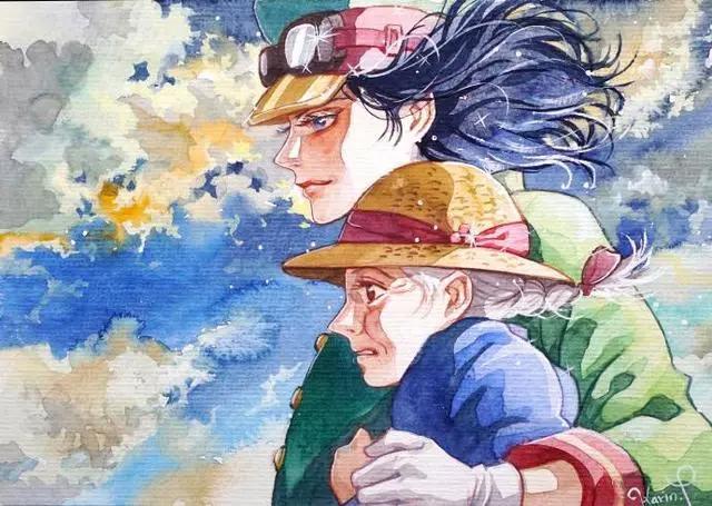 大神手绘宫崎骏动漫人物，超惊艳的水彩风格，画面清新治愈