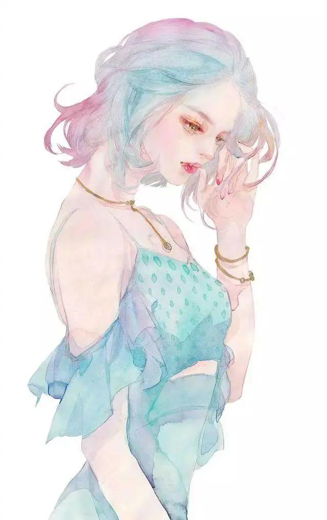 一眼就很舒适的蓝色背景微信头像（动漫女生版）