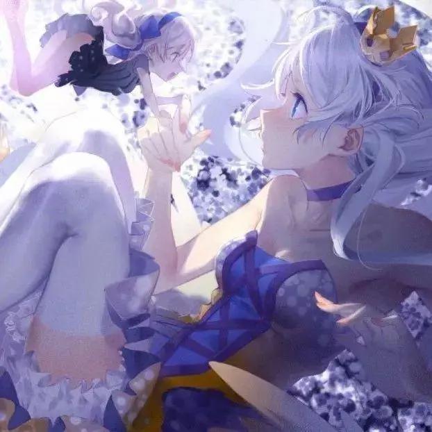 一眼就很舒适的蓝色背景微信头像（动漫女生版）