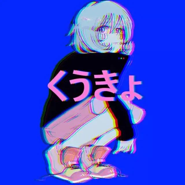 一眼就很舒适的蓝色背景微信头像（动漫女生版）
