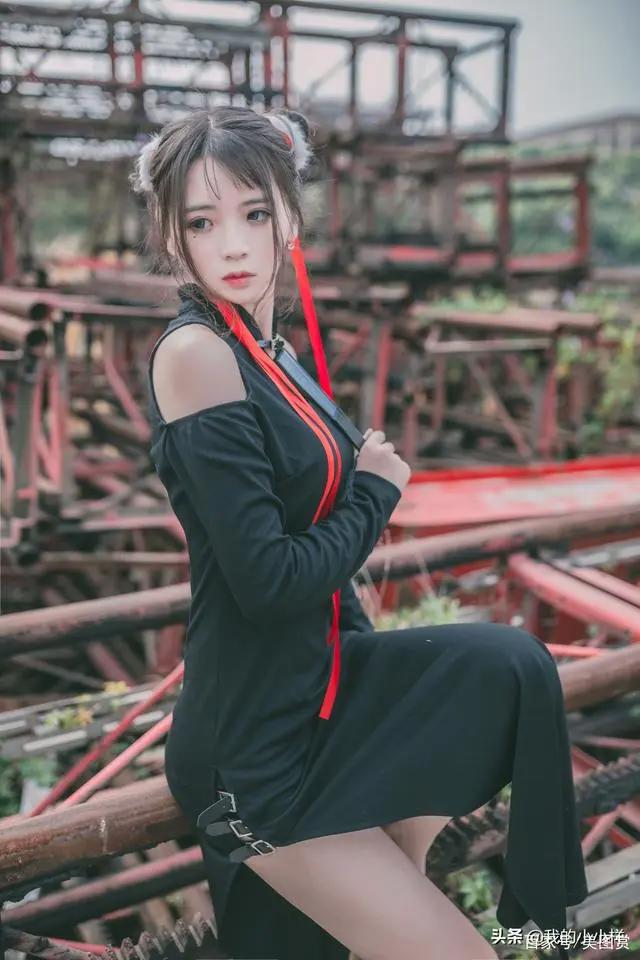 黑色旗袍气质无双，清新唯美的动漫美少女