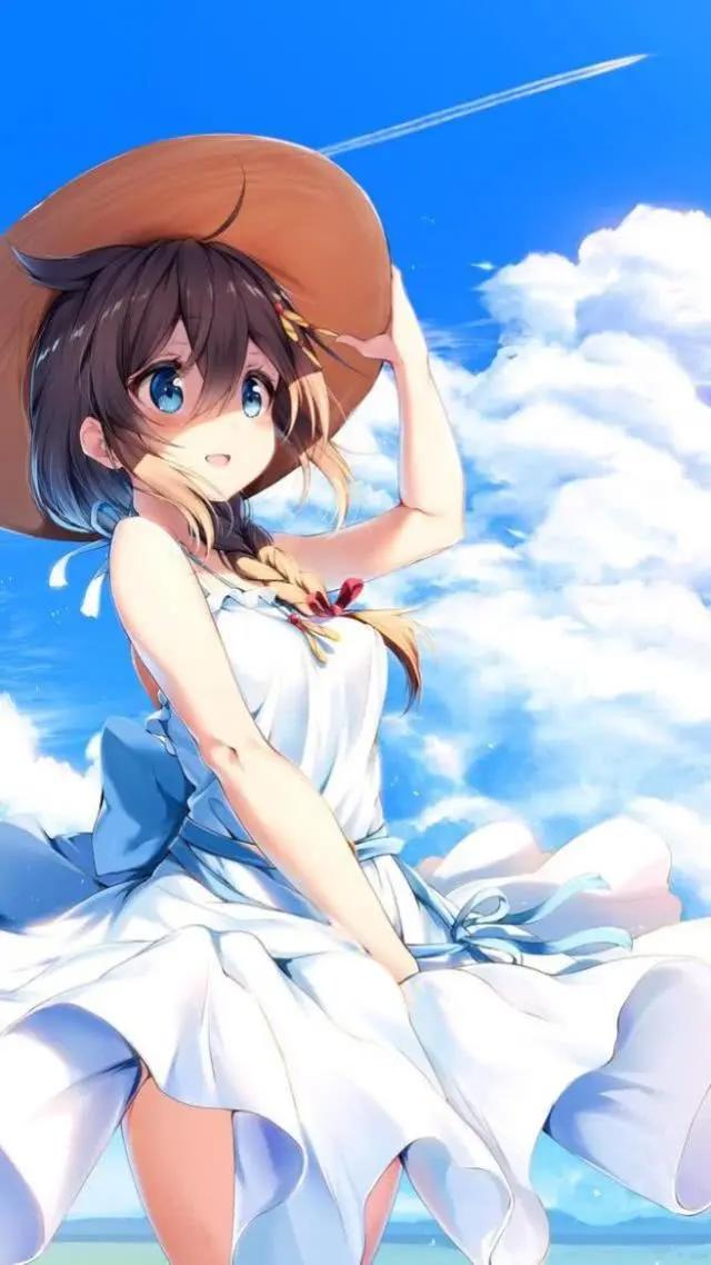 那些躲藏在蓝色天空下的长发动漫女生