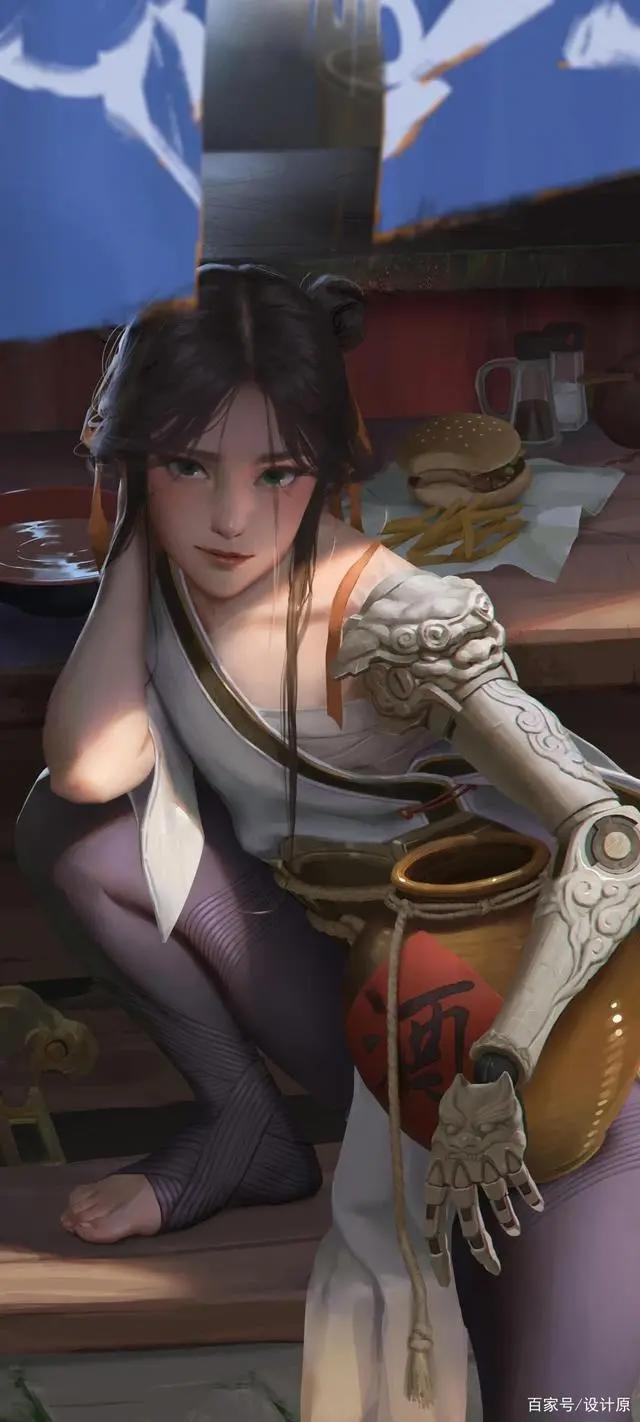 动漫美女全面屏手机壁纸