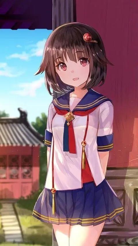 二次元美女壁纸：喜欢就像是风吹过大海的声音