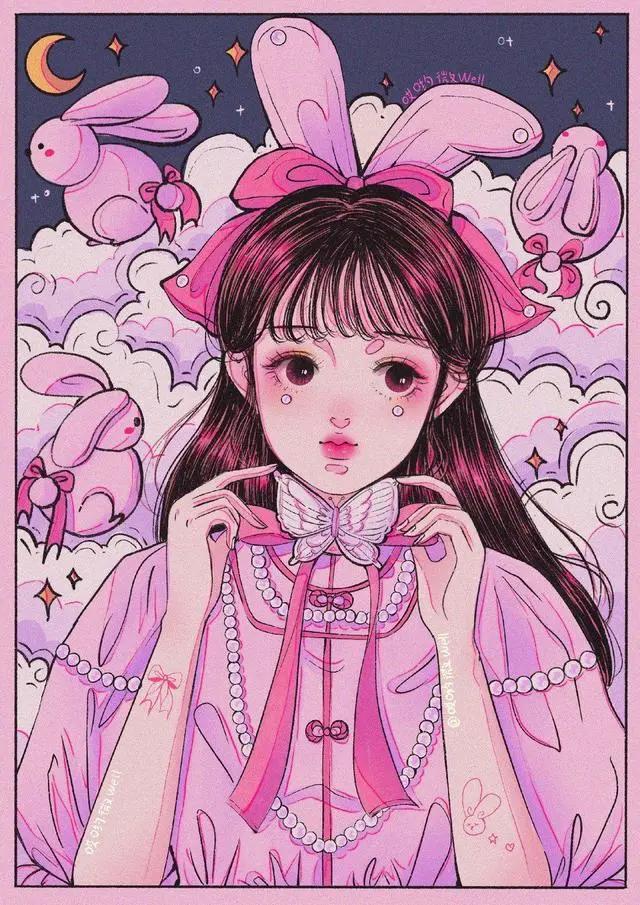 画师把十二生肖变不同风格的少女，兔子甜美可爱，只有“龙”最帅气