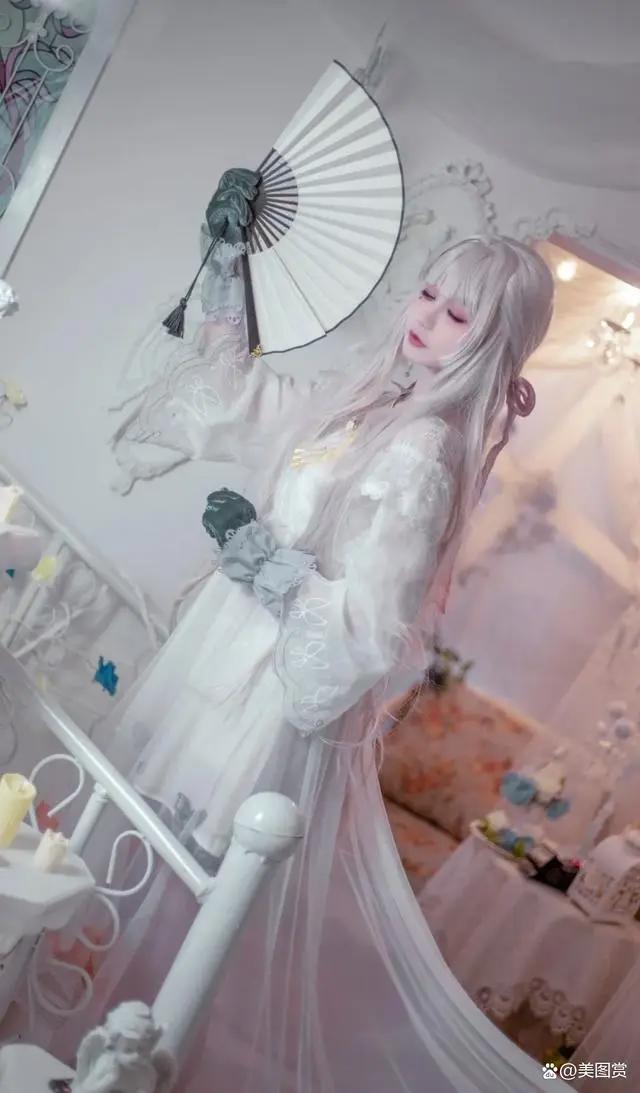 cosplay美女系列：阴阳师不知火离殇之舞，白衣二次元