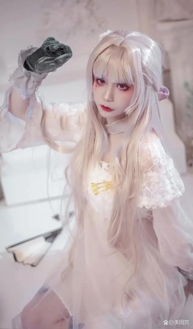 cosplay美女系列：阴阳师不知火离殇之舞，白衣二次元