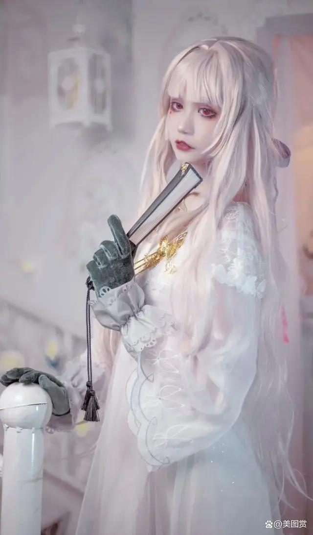 cosplay美女系列：阴阳师不知火离殇之舞，白衣二次元