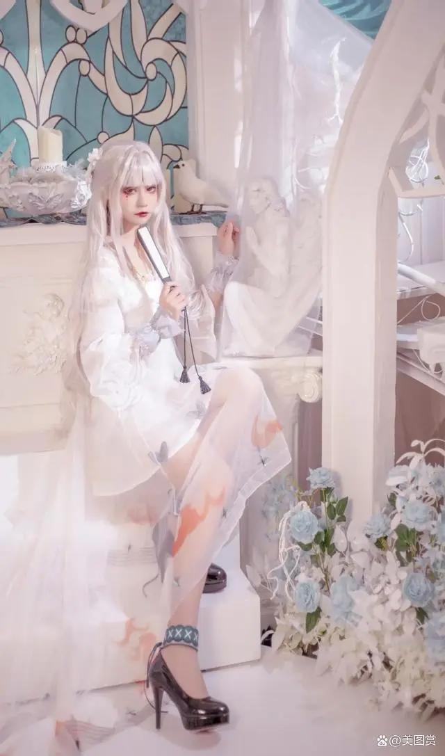 cosplay美女系列：阴阳师不知火离殇之舞，白衣二次元