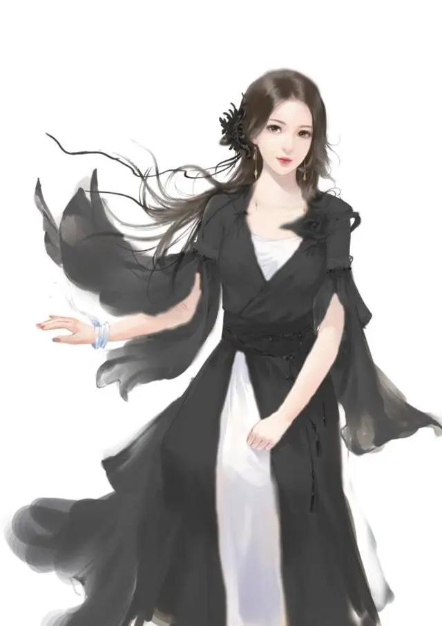 二次元古风美人一袭黑衣惊艳出场，个个美的动人心魄