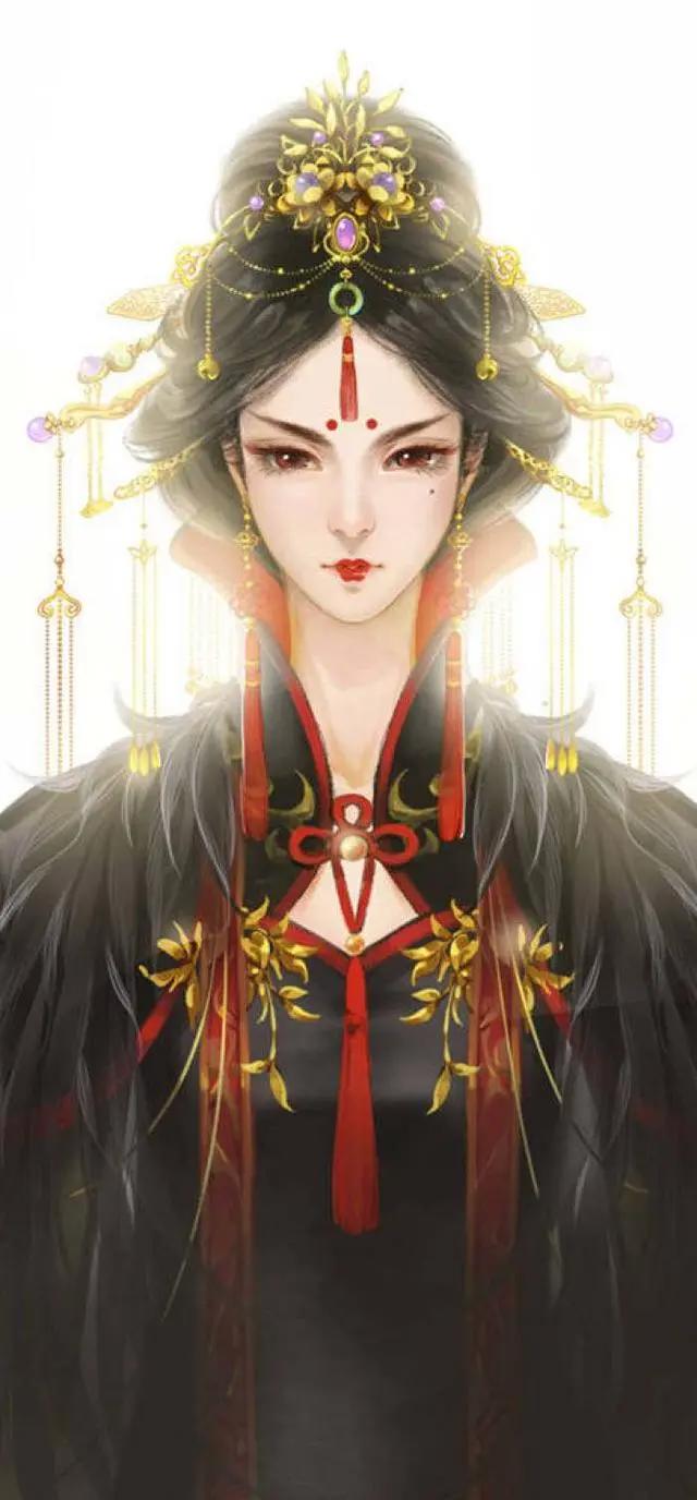 二次元古风美人一袭黑衣惊艳出场，个个美的动人心魄