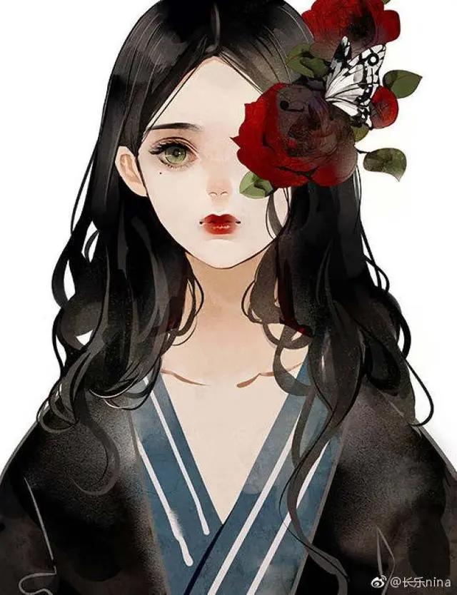 二次元古风美人一袭黑衣惊艳出场，个个美的动人心魄