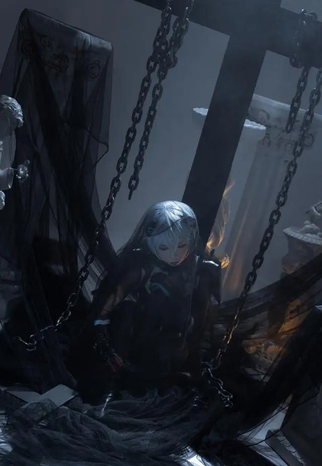 cosplay:曾经的女神绫波丽，竟然被人用铁链锁在十字架上了