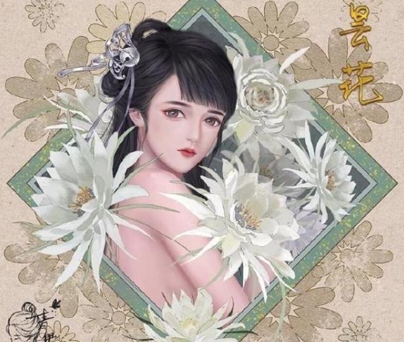 画师将花朵拟人变成美少女，昙花是绝色仙女，只有玫瑰花最特别