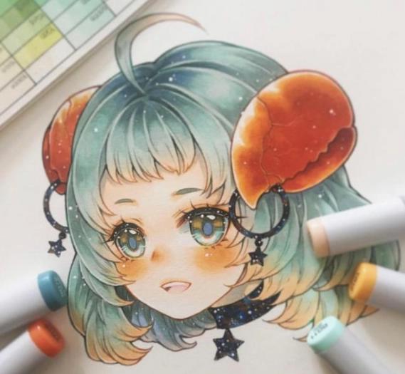 十二星座拟人头像，不同颜色的美女萌妹，哪个颜色属于你的星座？