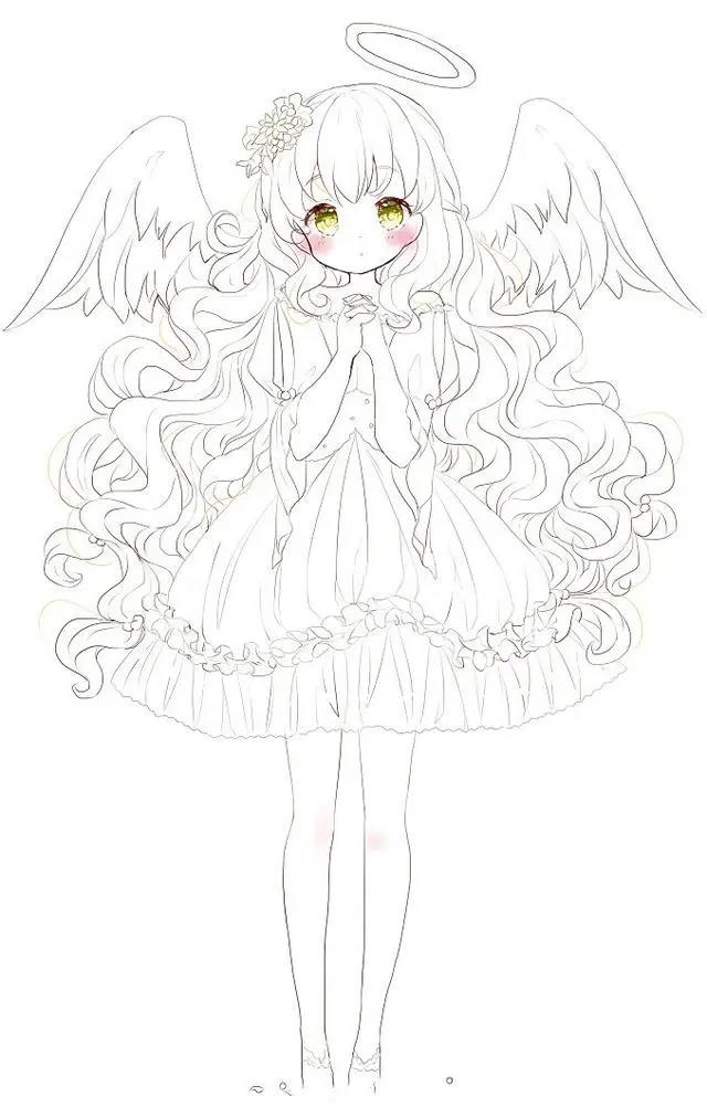 二次元美少女绘制原稿，初学者急需的练手素材