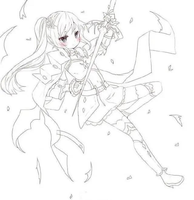 二次元美少女绘制原稿，初学者急需的练手素材