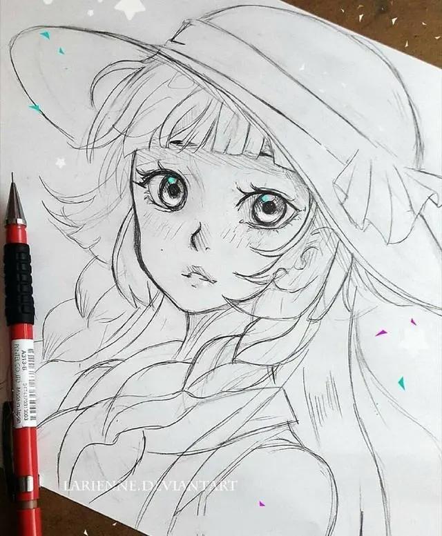 二次元美少女绘制原稿，初学者急需的练手素材