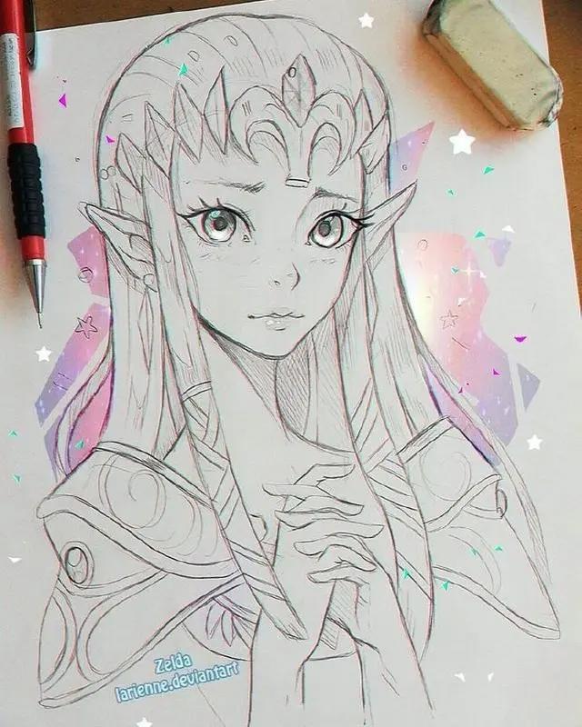 二次元美少女绘制原稿，初学者急需的练手素材