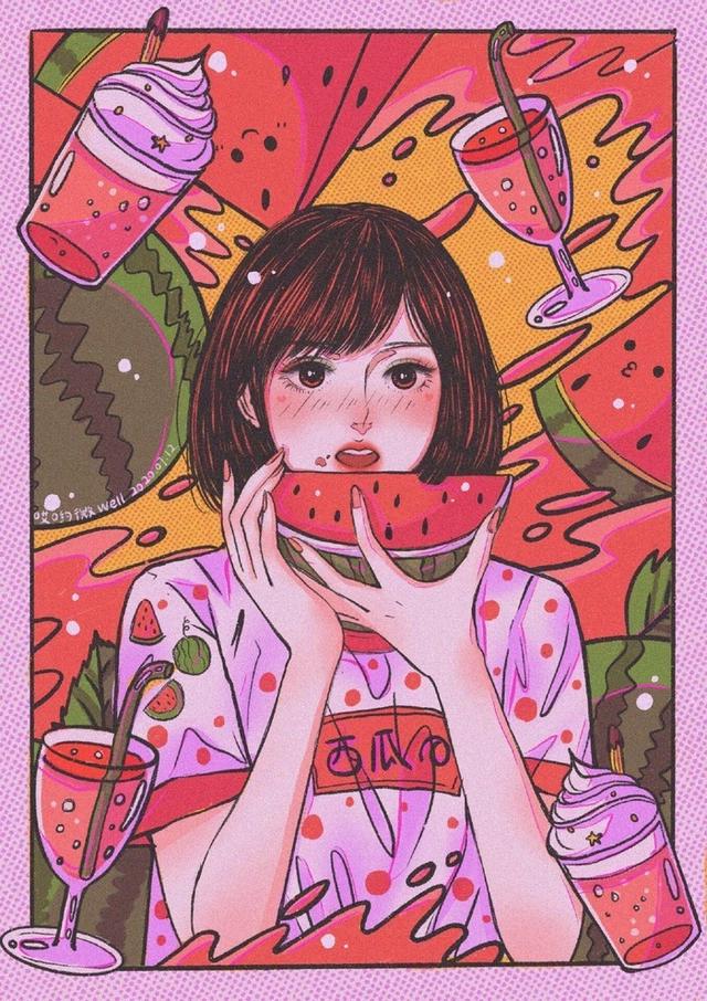 画师将水果变成二次元少女，草莓小姐姐温柔可爱，葡萄是紫发美女