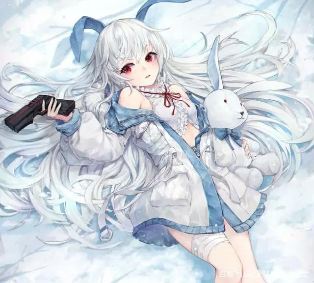 二次元美少女很可爱，如果加上兔子会如何？简直不要太美。