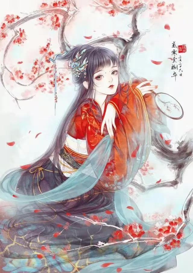 古风二次元美女壁纸丨愿做同心人，齐看窗前花开花落！