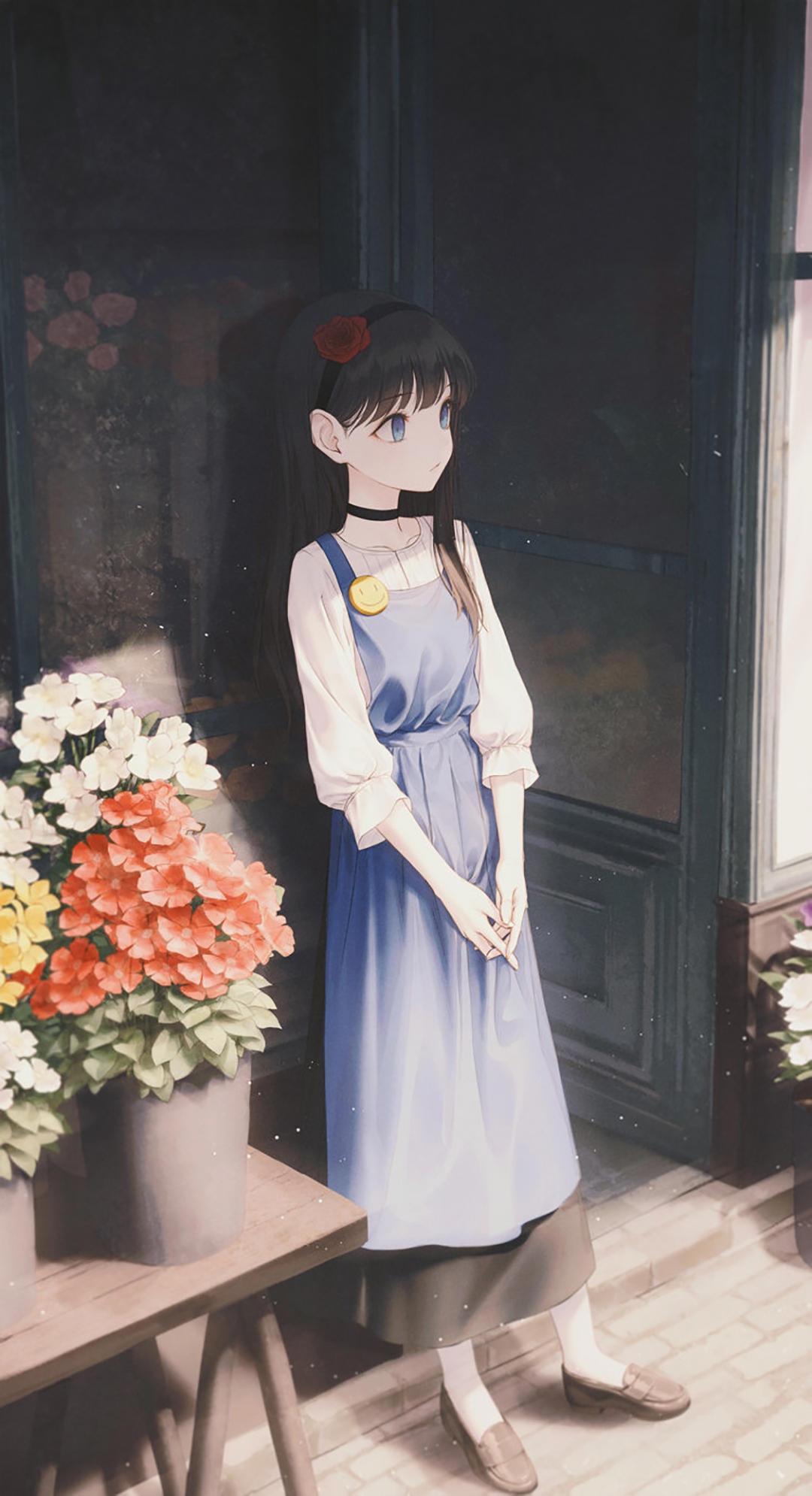 精致干净的二次元美女插画，背景单一，看上去却很让人舒服