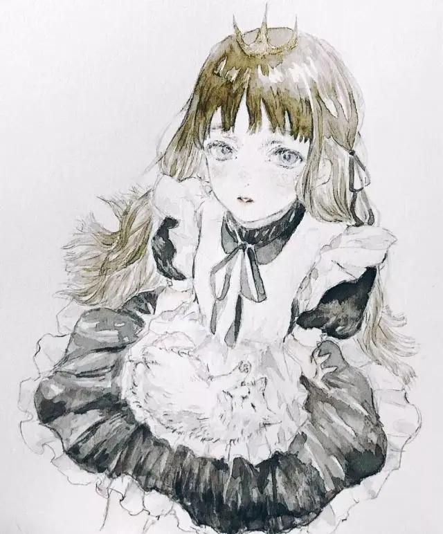 画师描绘令人心动的二次元少女插画，充满忧郁的贵族气质！