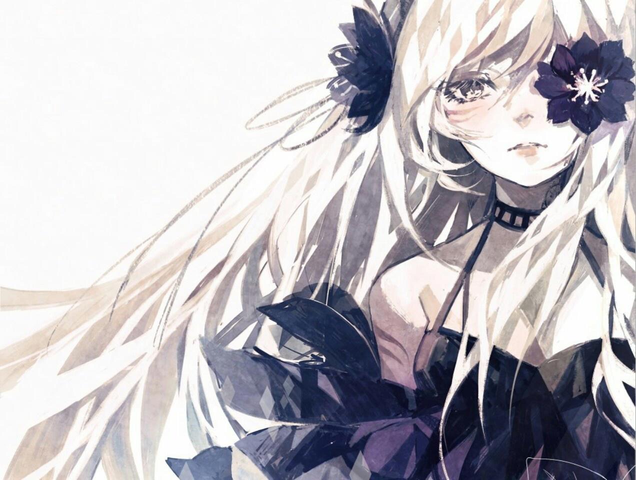 漂亮的日系二次元美少女同人插画，给人一种微妙的狂草既视感