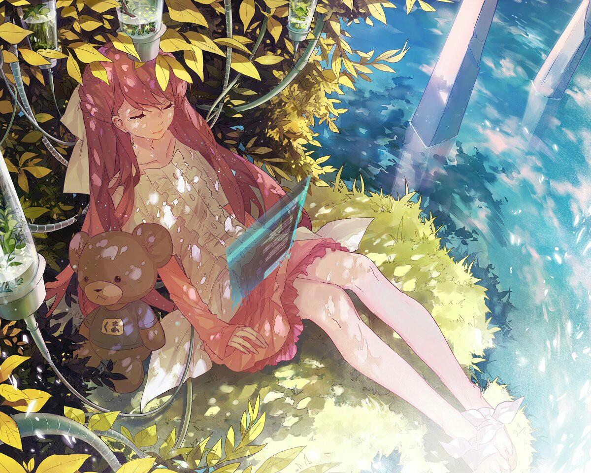 漂亮的日系二次元美少女同人插画，给人一种微妙的狂草既视感