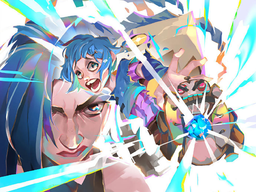 色彩绚丽的二次元美少女同人插画，非常吸引眼球