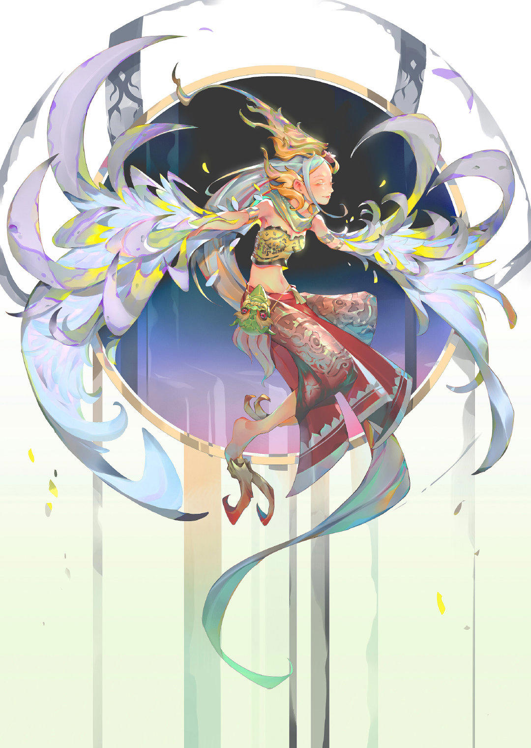 色彩绚丽的二次元美少女同人插画，非常吸引眼球