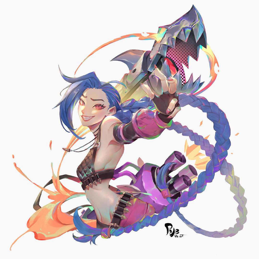 色彩绚丽的二次元美少女同人插画，非常吸引眼球