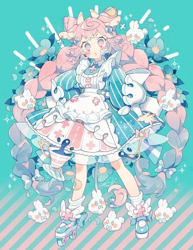 可爱的二次元少女们，展现着她们的可爱，萌到不行