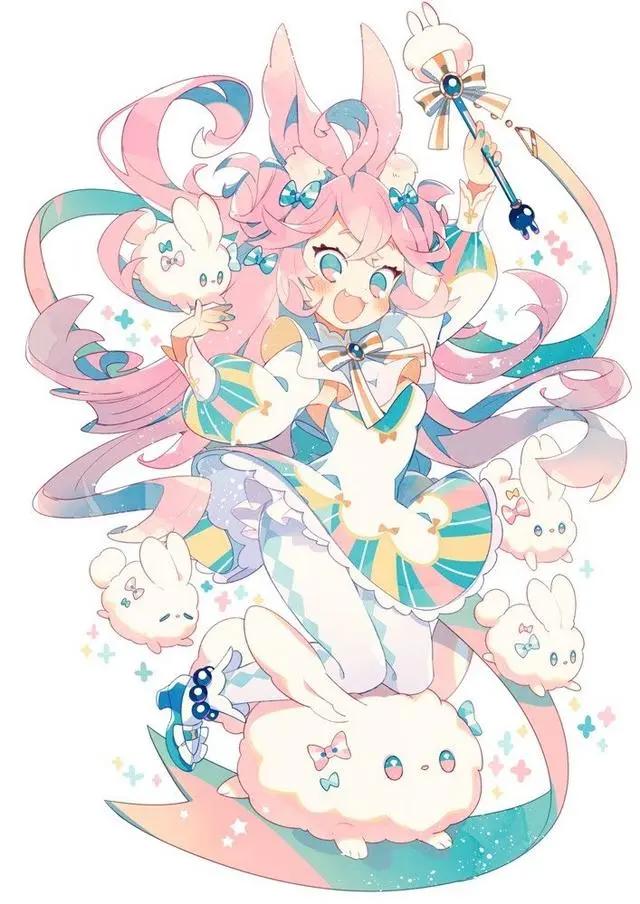 可爱的二次元少女们，展现着她们的可爱，萌到不行