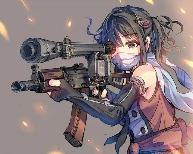 18张持枪少女动漫壁纸，明明是娇柔的少女却玩枪技术一流？
