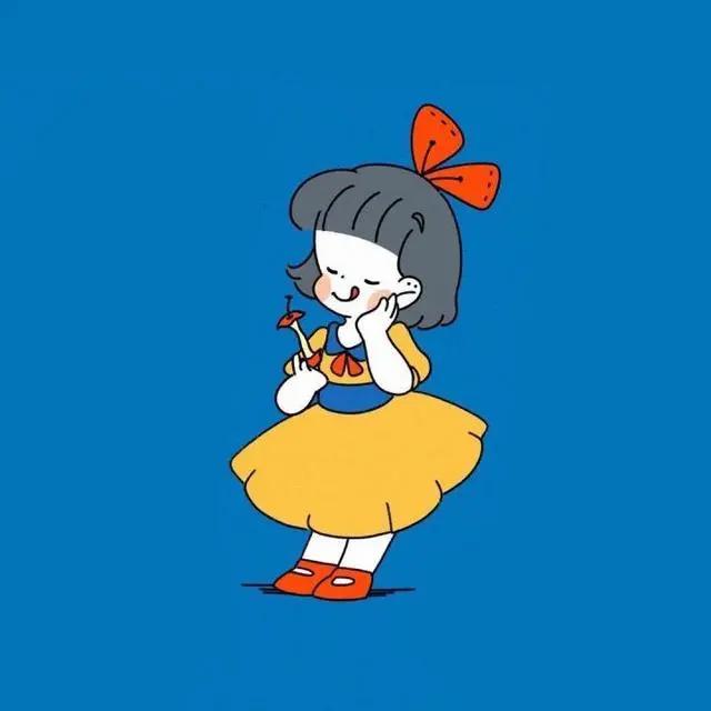 超治愈的蓝色背景情侣头像