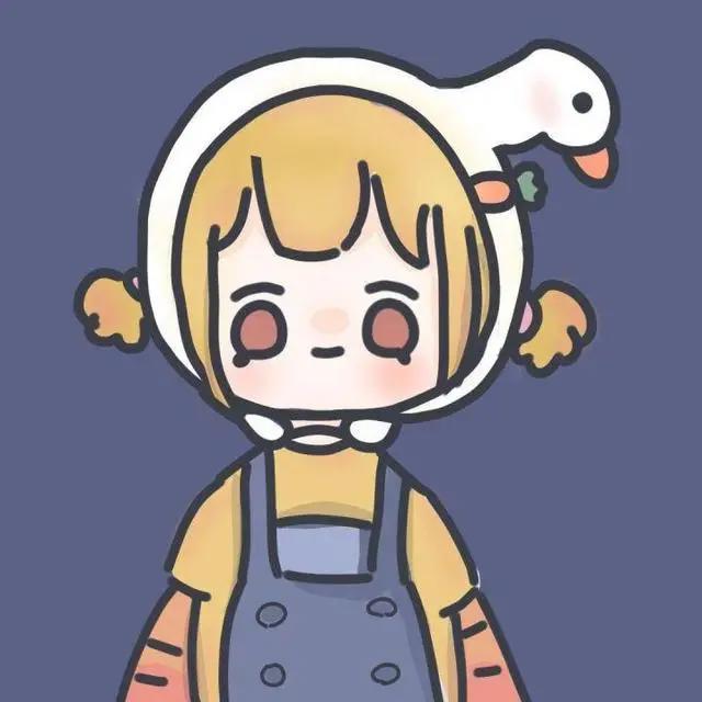 超治愈的蓝色背景情侣头像