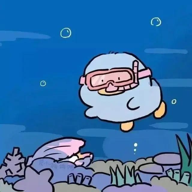 超治愈的蓝色背景情侣头像