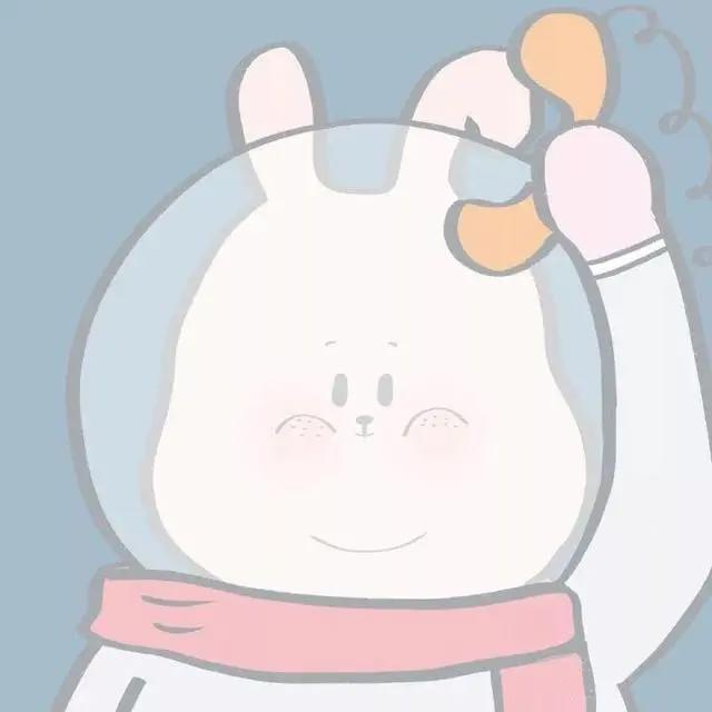 超治愈的蓝色背景情侣头像