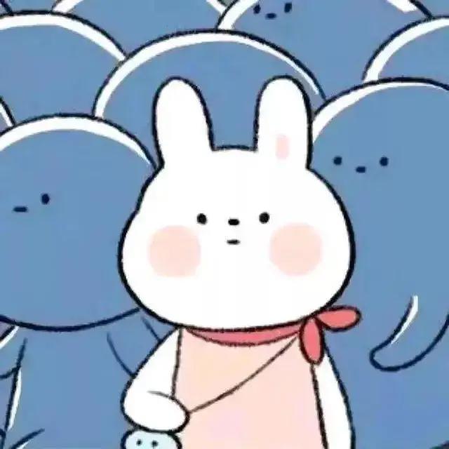 超治愈的蓝色背景情侣头像