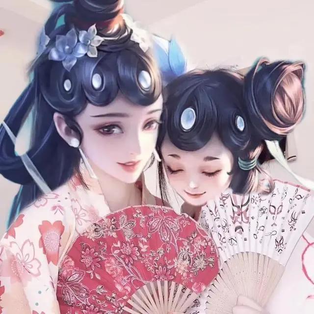 超可爱双人动漫闺蜜头像，超爱（凡尔赛文学大赛）