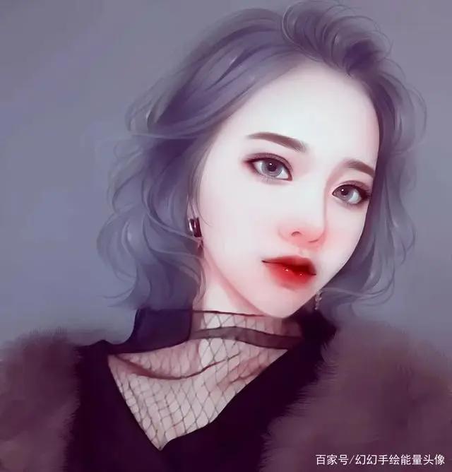 真人手绘动漫版女生微信头像！蓝色妖姬风格分分钟拿下男票的心！