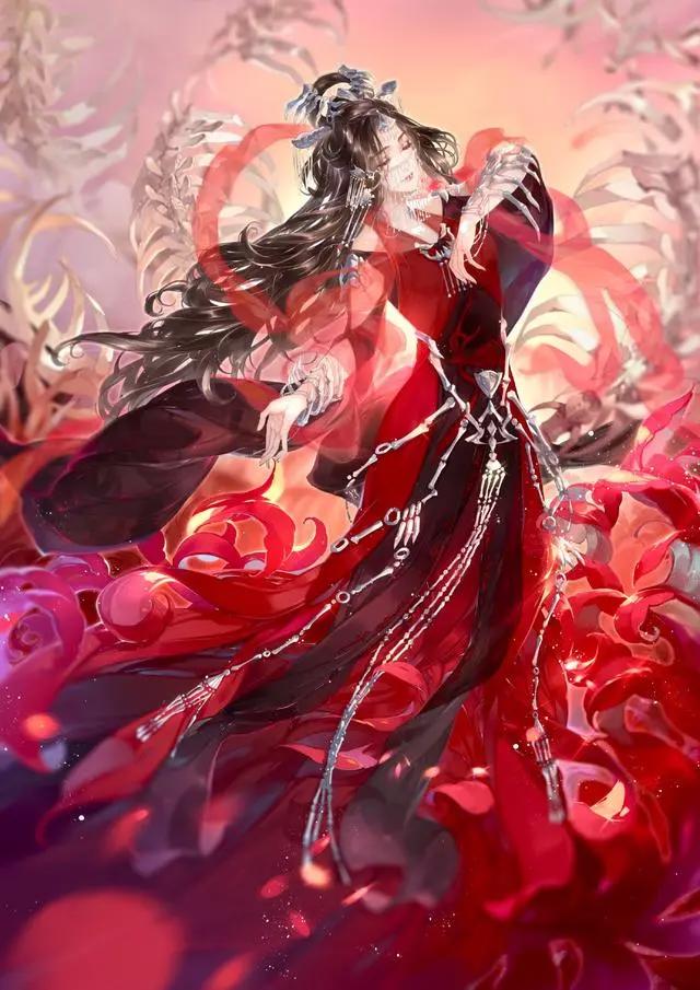 古风少女动漫绘图，愿我如星君如月