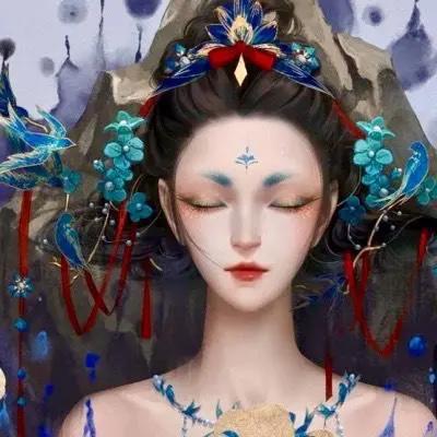 古风少女动漫绘图，愿我如星君如月